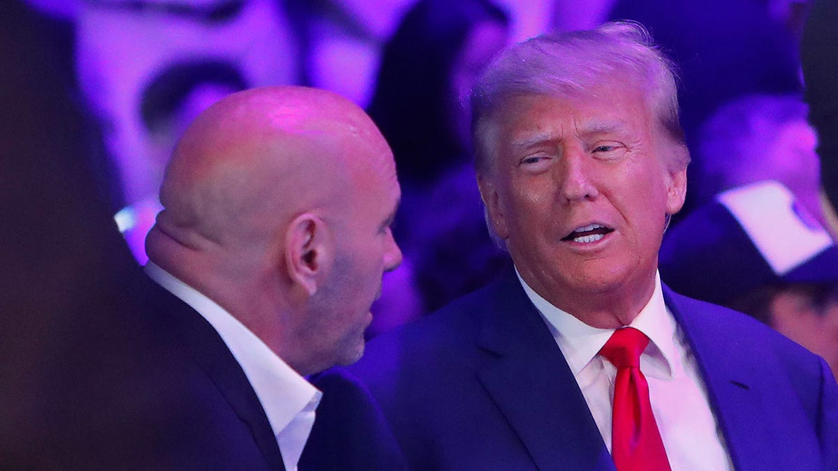 Donald Trump speaks with Dana White