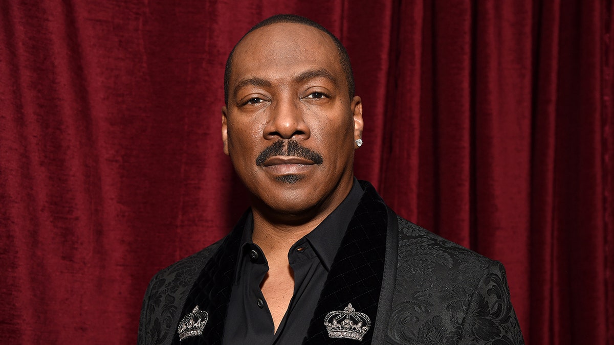 Close up of a serious Eddie Murphy