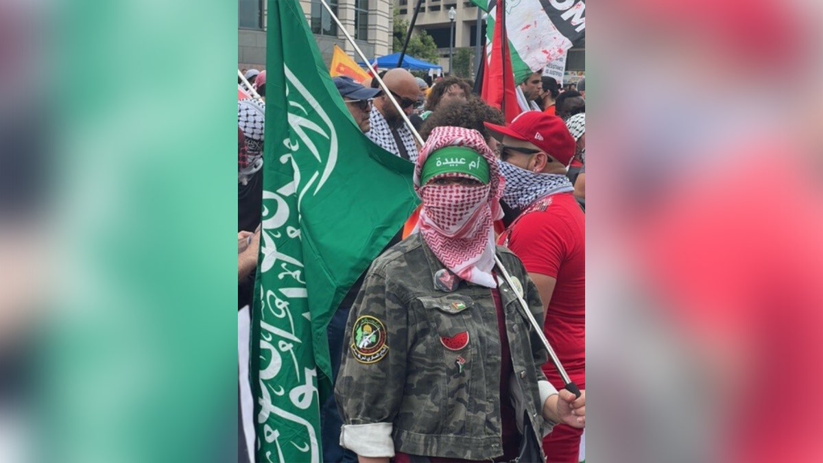 Protester carries Hamas flag in DC
