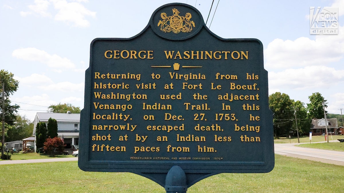 A general view of the trail that George Washington escaped an assassination attempt on in present-day Evans City, Pennsylvania