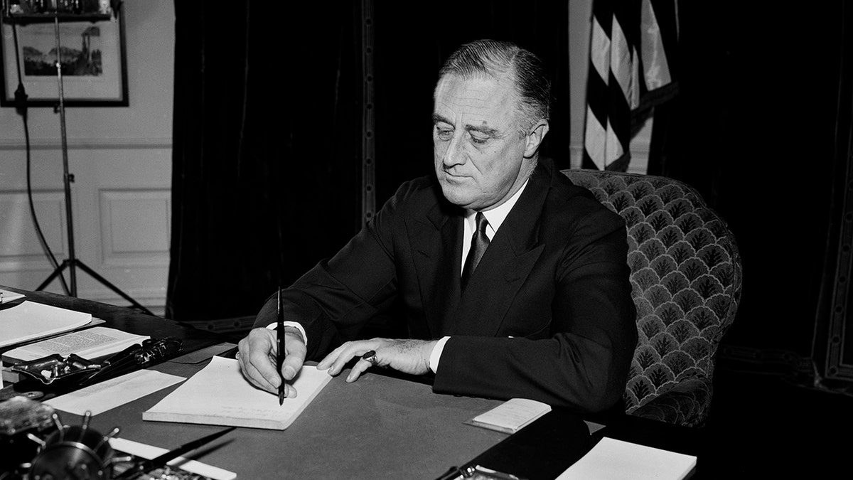 president franklin roosevelt at his desk