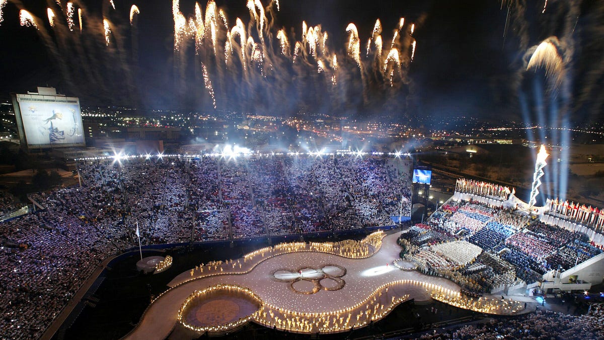 grand finale of the Opening Ceremony of the 2002 Salt Lake City Winter Olympic Games