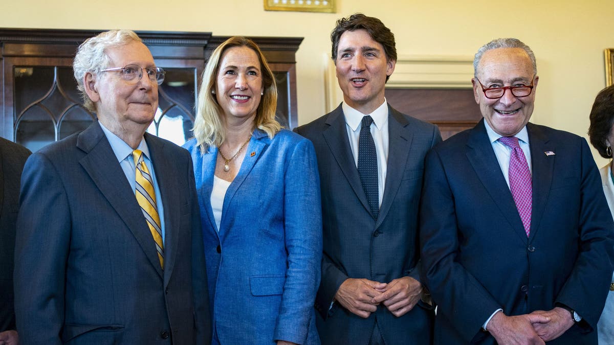 Sen. McConnell with Sen. Schumer and Canadian PM Trudeau