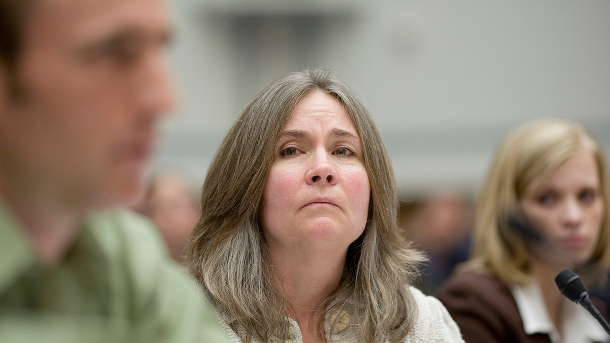 Mary Tillman looking serious at a U.S. house committee.