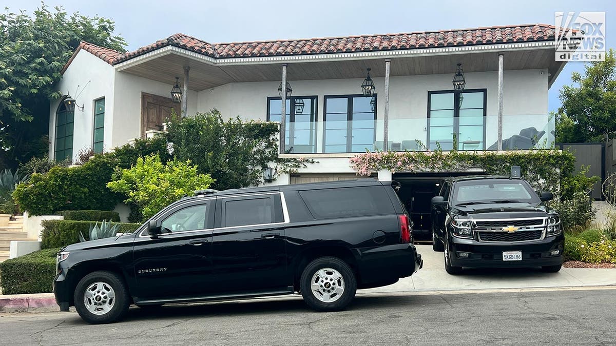 Cars wait for Hunter Biden in LA as Joe Biden is being asked to step out of the 2024 election race