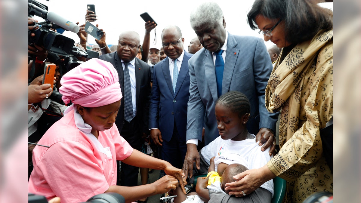 The official ceremony for the launch of the malaria vaccination campaign for children in Ivory Coast.