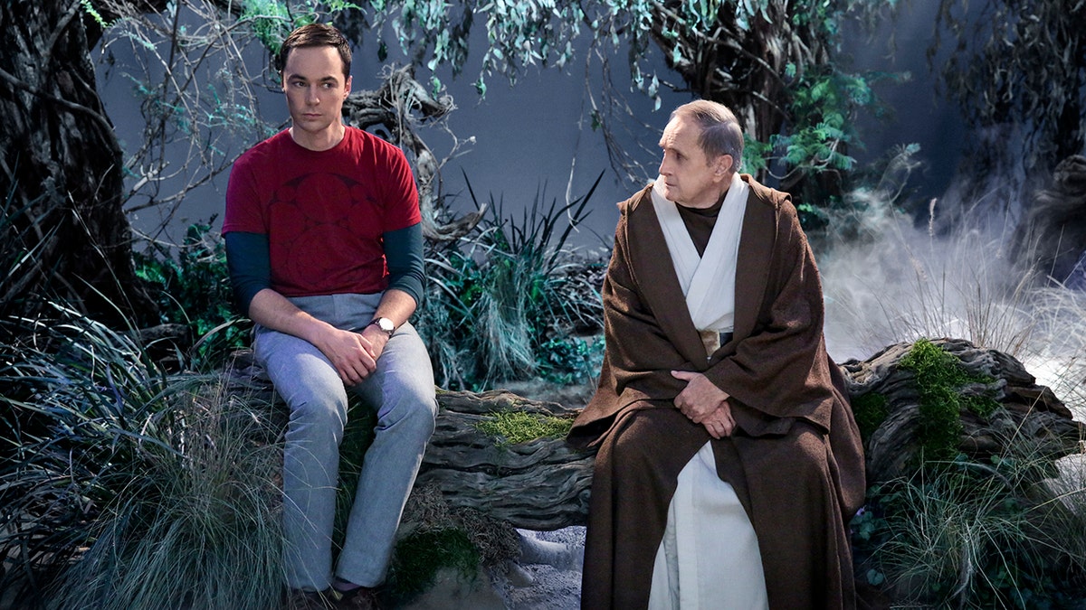 Jim Parsons and Bob Newhart in a scene from The Big Bang Theory
