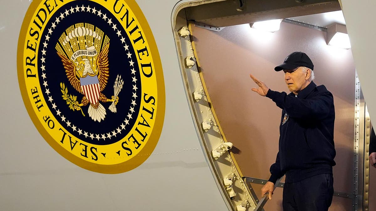 Joe Biden stepping off of Air Force One