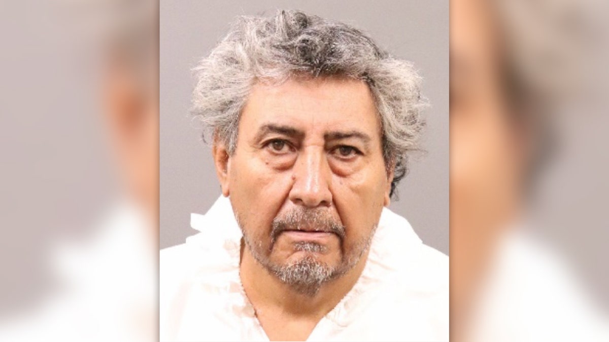 Jose Carmen Cardona, unkempt gray hair, goatee and white shirt