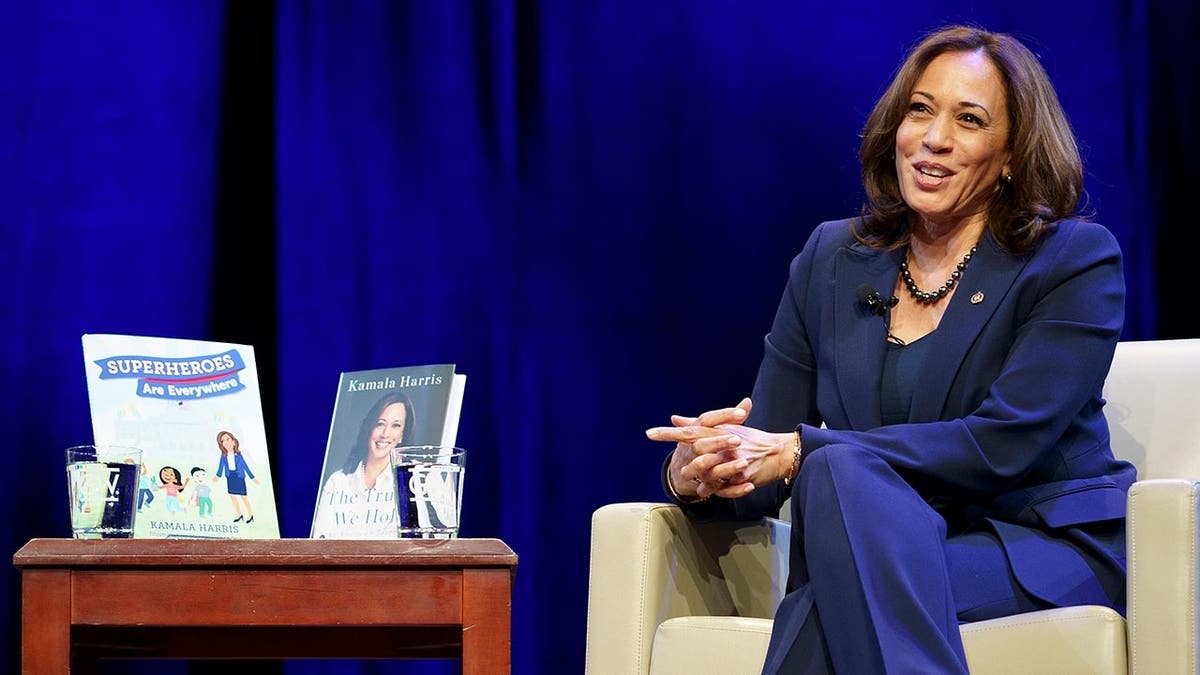 Close-up of Kamala Harris's book, The Truths We Hold