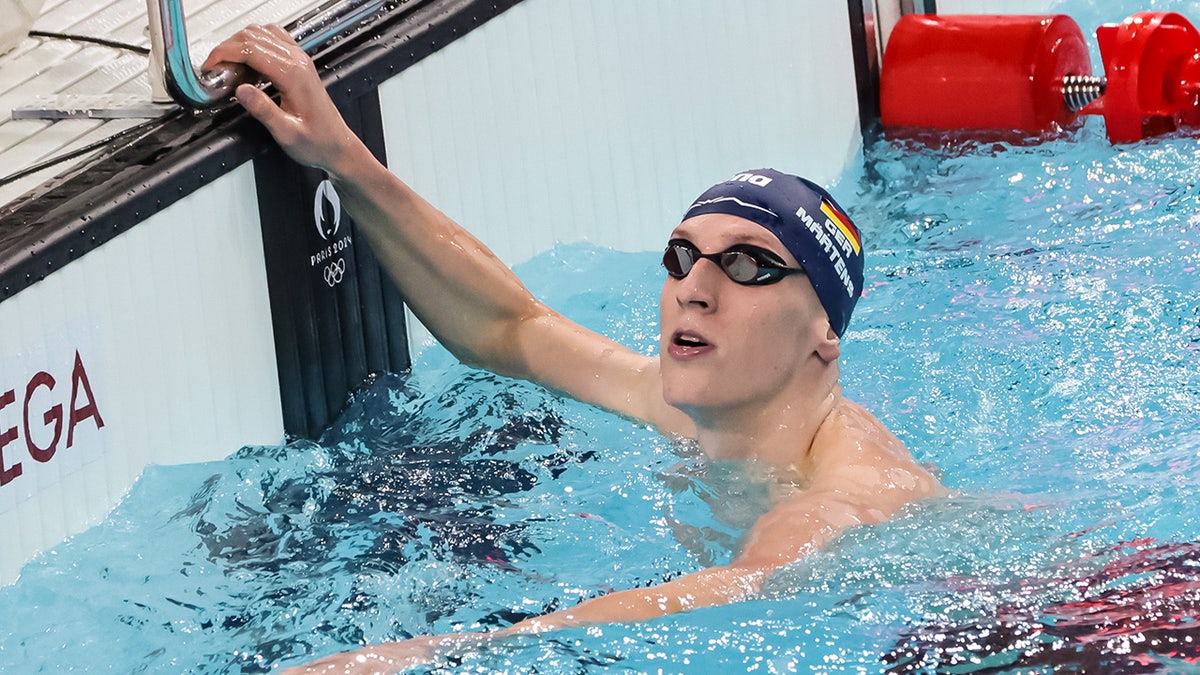 Lukas Maertens looks up from pool
