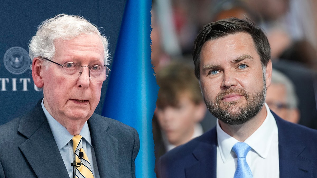 Mitch McConnell, JD Vance in left-right split