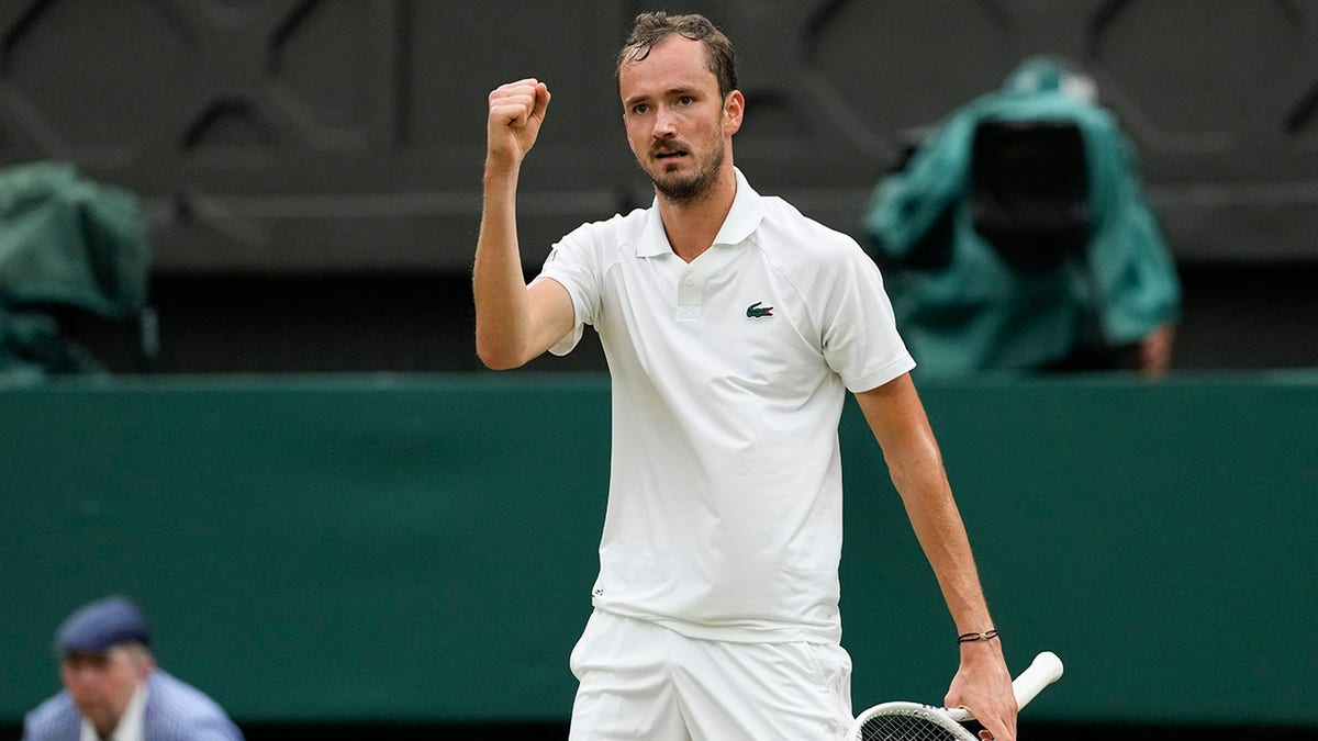 Daniil Medvedev celebrates