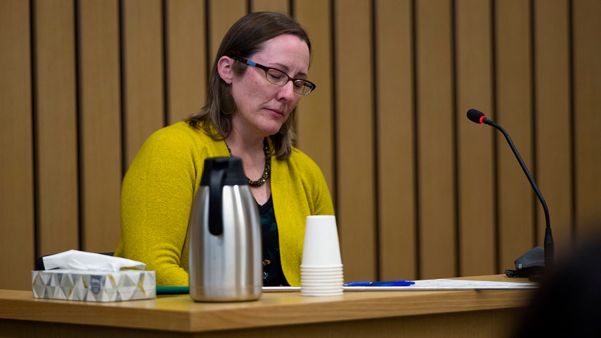 Witness Dorothy Sadie Damon testifies in the murder case of Nancy Crampton Brophy