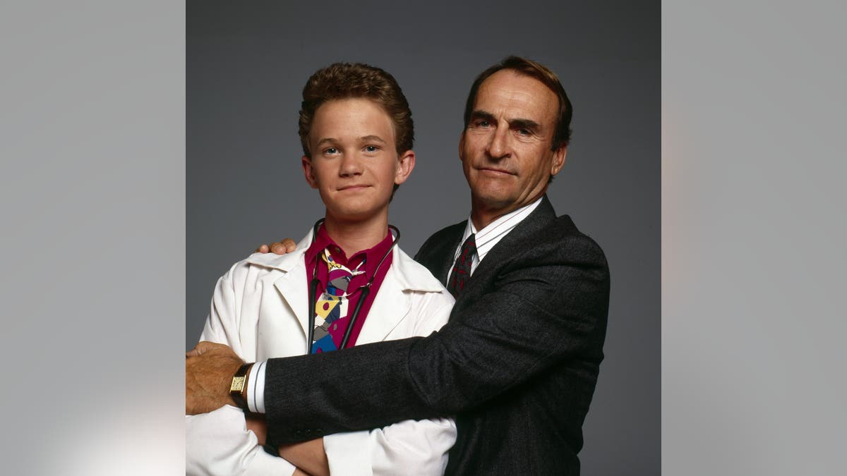 Neil Patrick Harris and James Sikking in a promo still for Doogie Howser MD