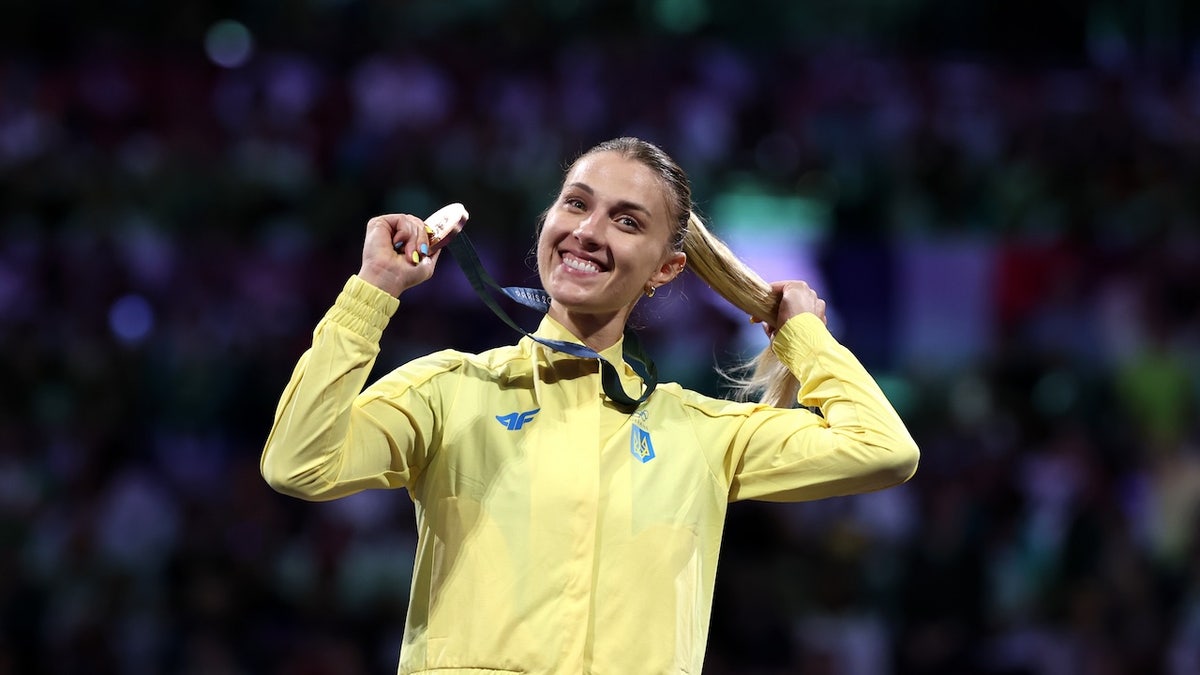 Bronze medalist Olga Kharlan of Team Ukraine
