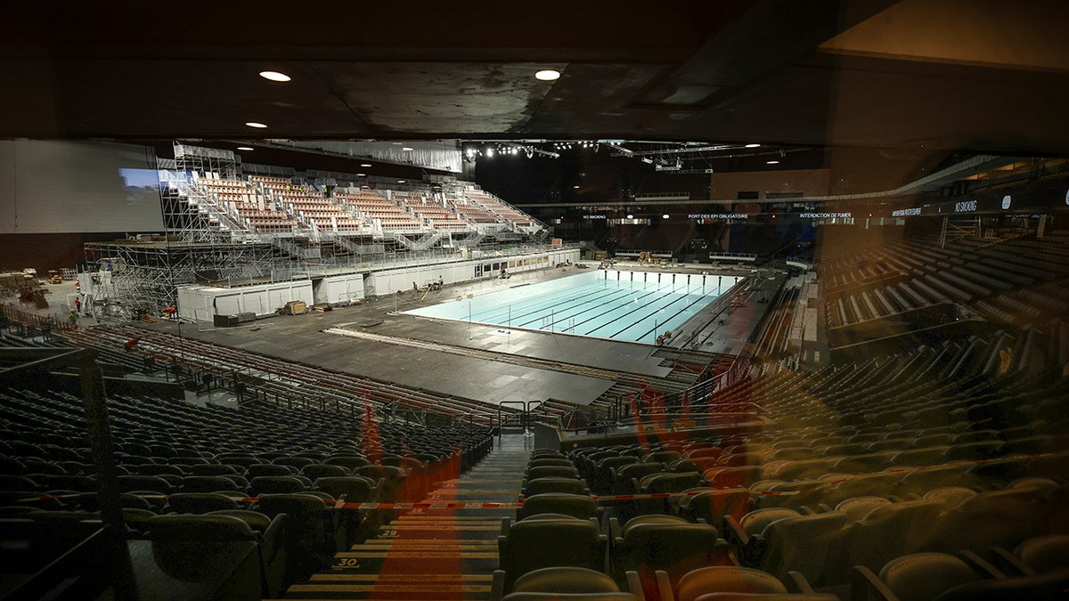 A view of an olympic swimming pool