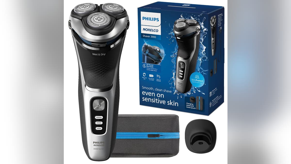 This shaver is rechargeable and can be used wet or dry.