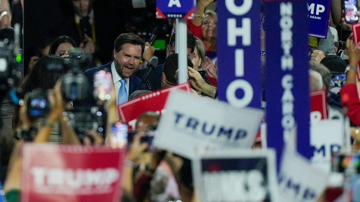 JD Vance is introduced during the Republican National Convention