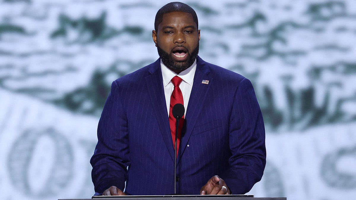 Byron Donalds speaks during Day 1 of the Republican National Convention