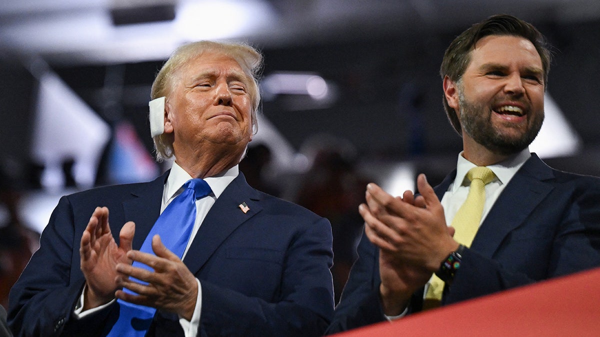 Donald Trump and JD Vance applaud on Day 2 of the Republican National Convention