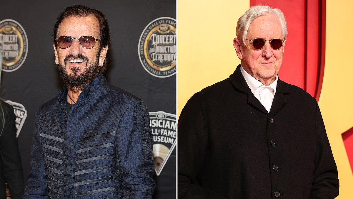 Side by side photos of Ringo Starr and T Bone Burnett