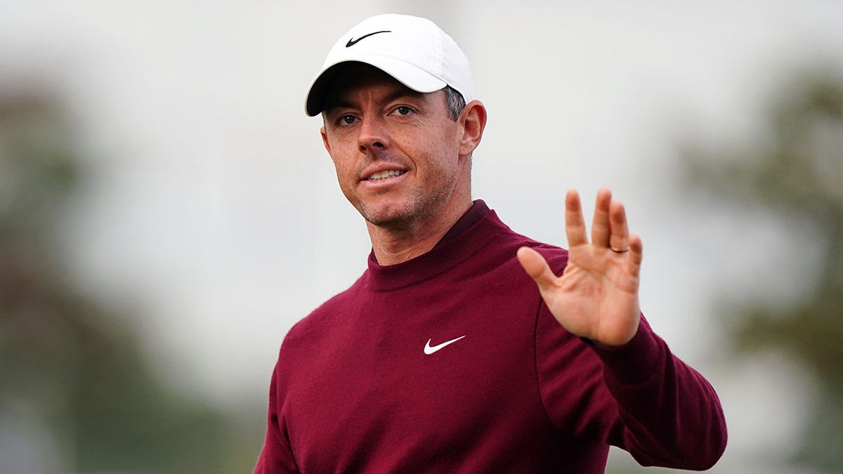 Rory McIlroy grimaces