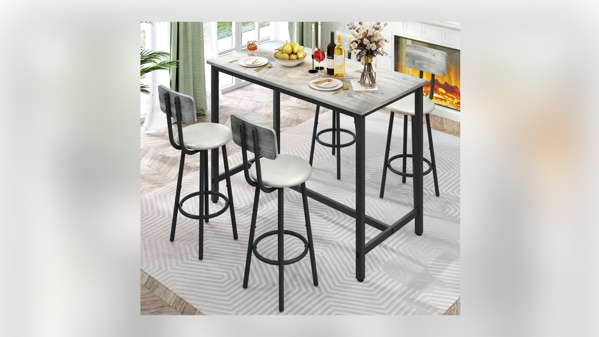 Add a durable high-top table in your kitchen or dining room. 