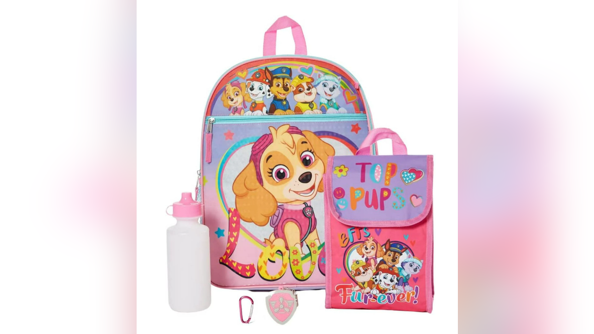 Any Paw Patrol fans will love this backpack and lunchbox combo. 