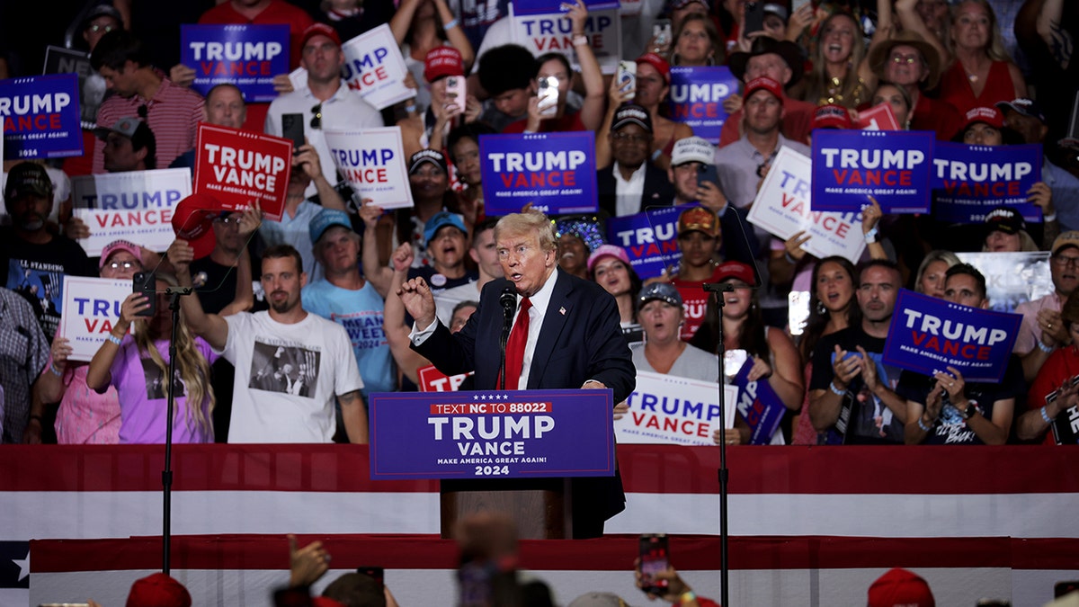 Trump speaking in Charlotte