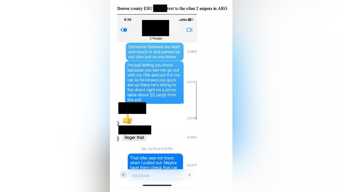 Text messages between law enforcement