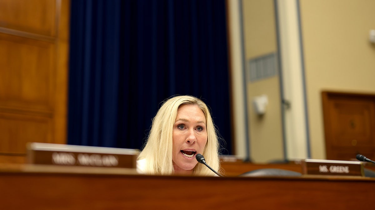 Marjorie Taylor Greene during a House Oversight and Accountability Committee hearing