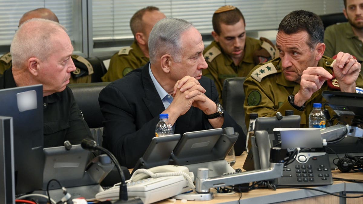 Israel's Prime Minister Benjamin Netanyahu, Defense Minister Yoav Gallant and Chief of Staff Maj. Gen. Herzi Halevi confers as Israeli jets hit Houthi targets in Yemen. (Photos courtesy of The Israeli PM office.)