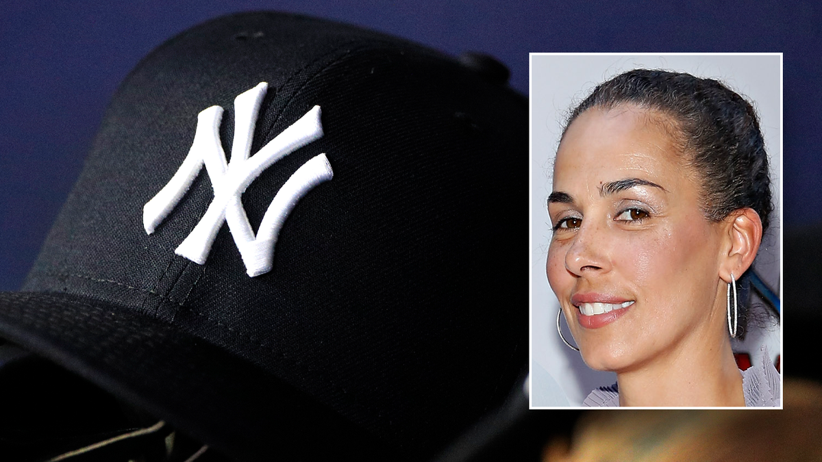 Yankees hat with Rachel Minaya inset right