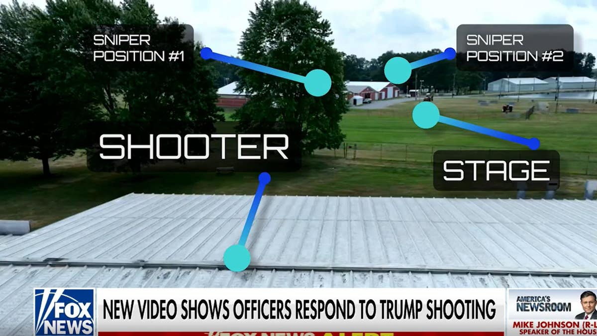 New drone footage shows sight line Trump shooter used to open fire on rally