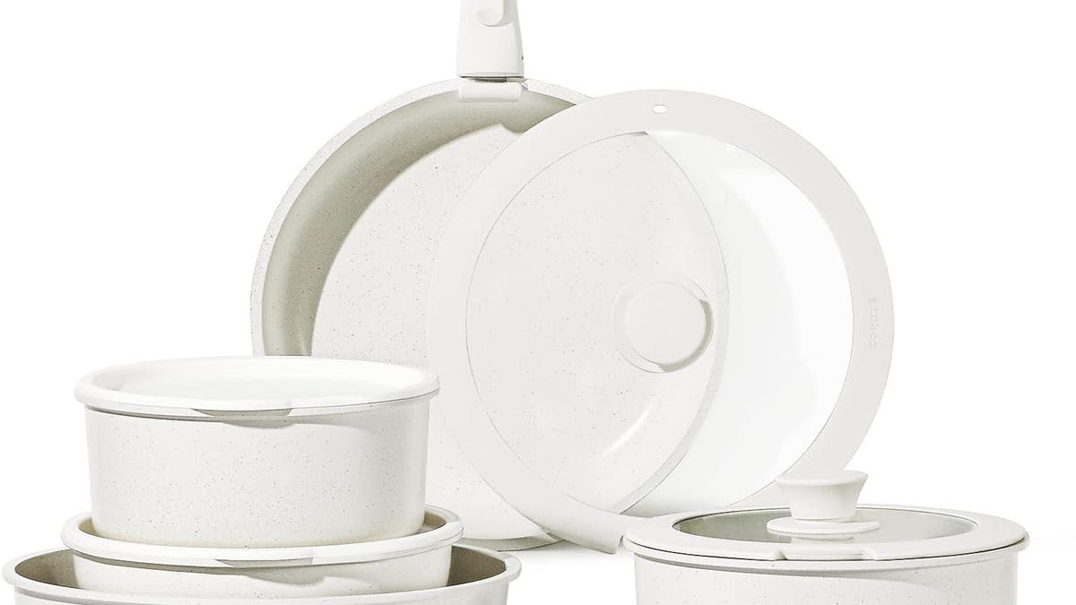 This set of pots and pans is perfect for a new kitchen.