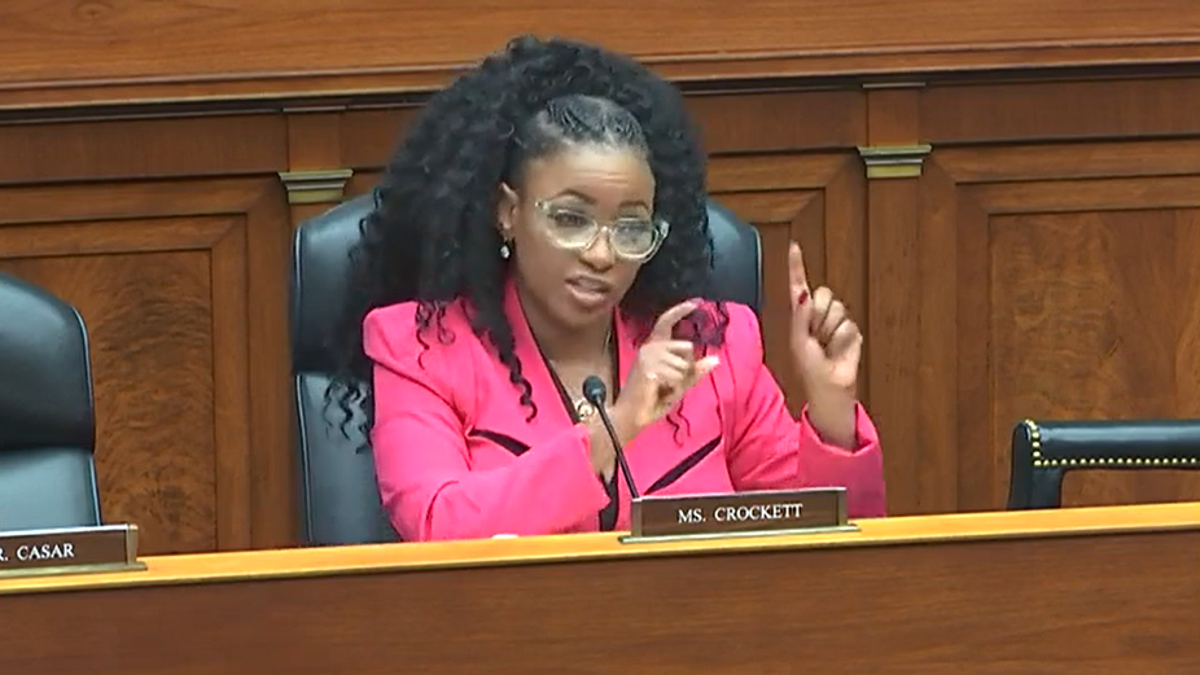 Rep. Jasmine Crockett argued that among law enforcement, "There usually is not a perception of a threat when it is a young White male, even if they are carrying a long gun."