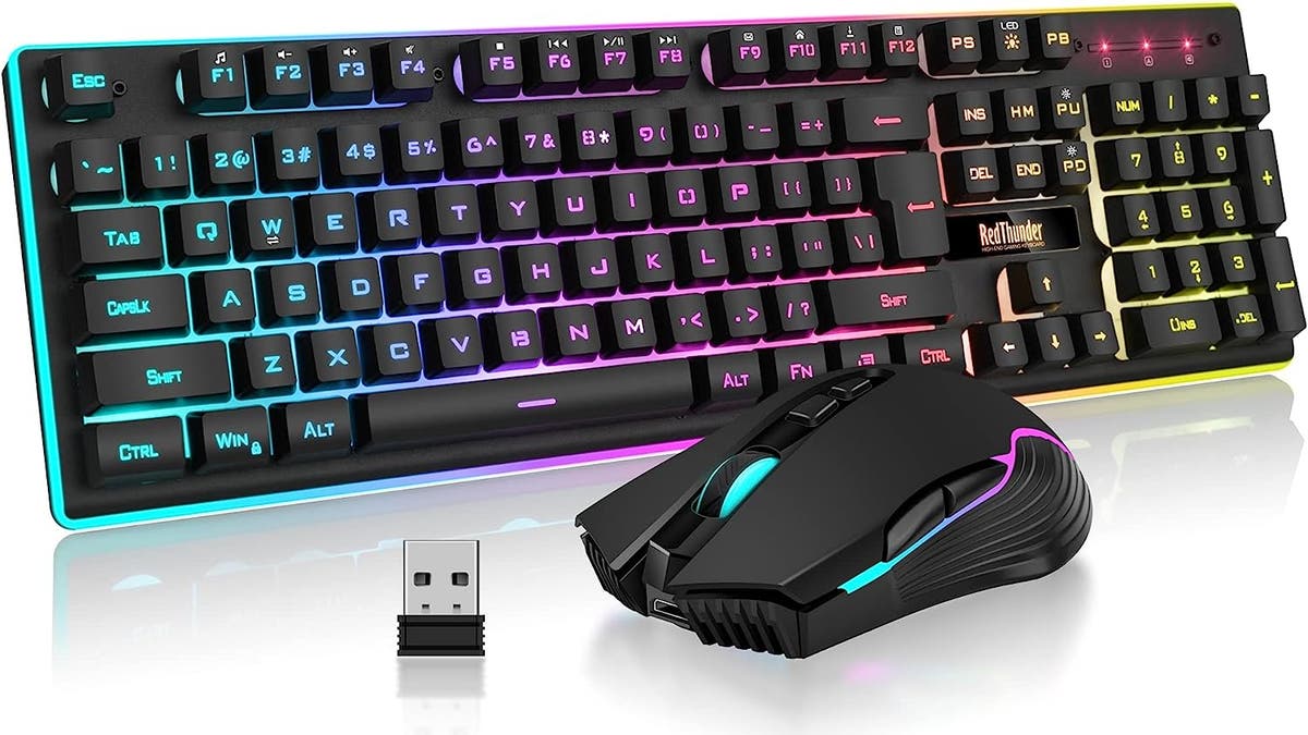 This keyboard mouse combo has a long battery life.