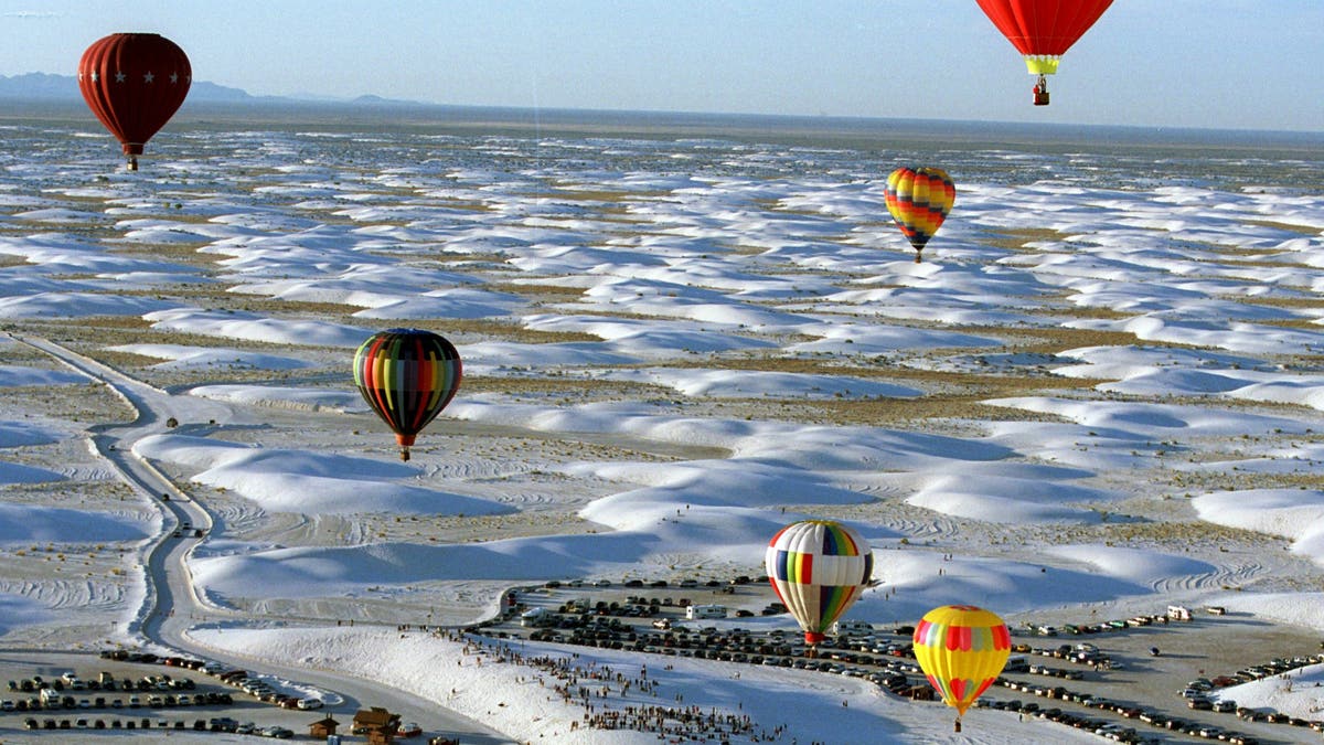 Hot air balloons in New Mexico during annual festival