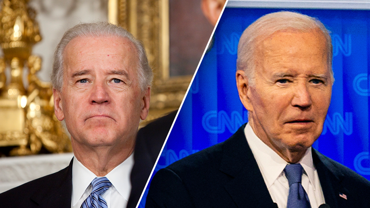 Joe Biden photo splits comparing appearance as VP and president