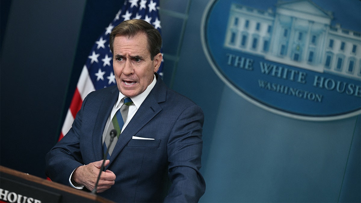 White House NSC spokesman John Kirby addresses reporters