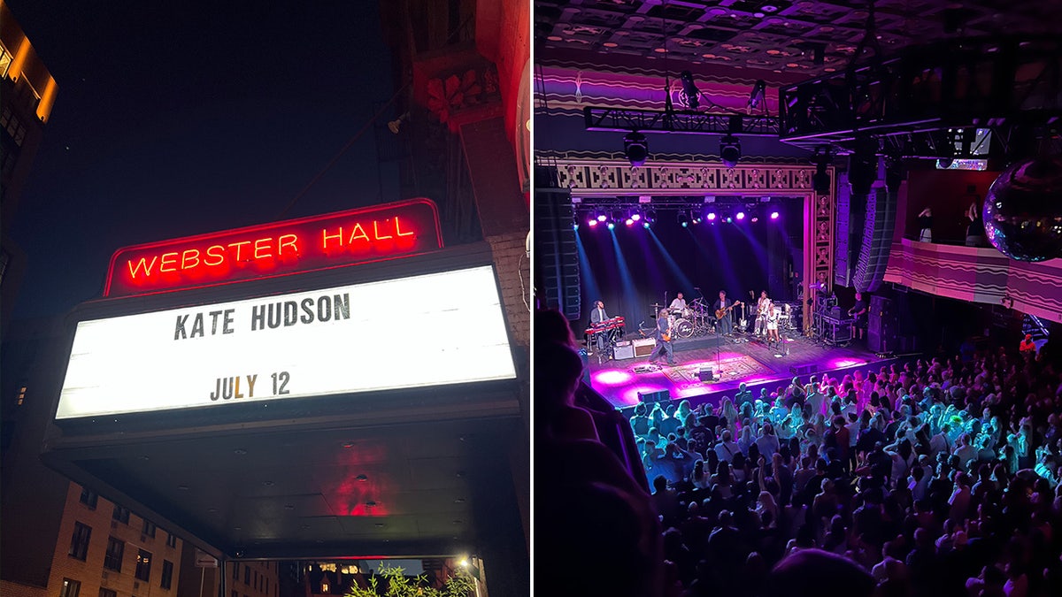 images from Kate Hudson's performance at Webster Hall