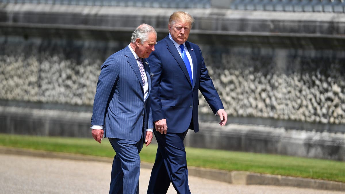 A photo of King Charles and Donald Trump