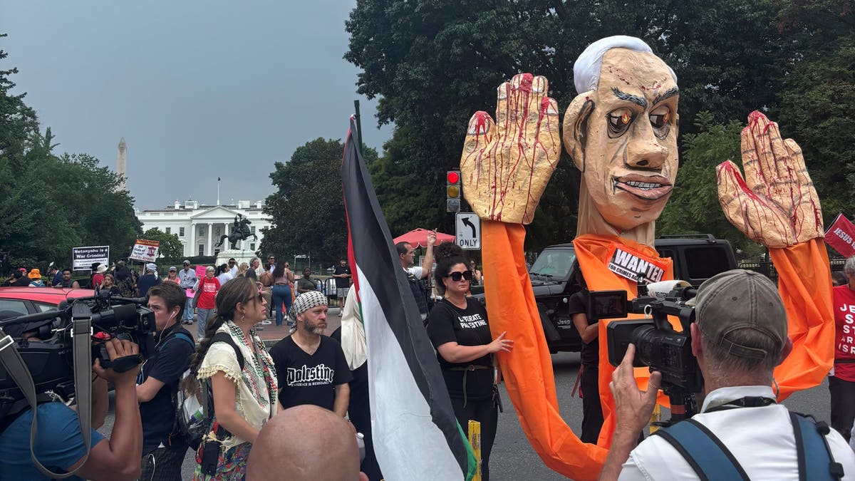 Anti-Israel protesters descend on White House as Biden meets with Netanyahu