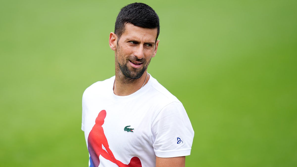 Novak Djokovic training