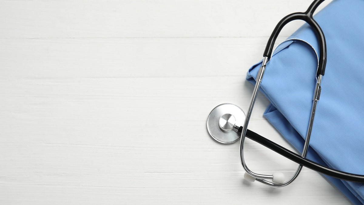 Nurse scrubs and stethoscope