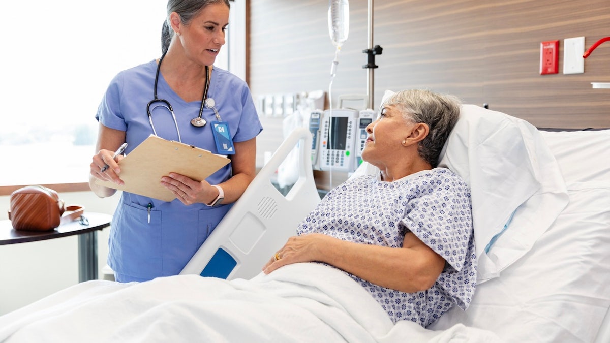 Older woman in hospital