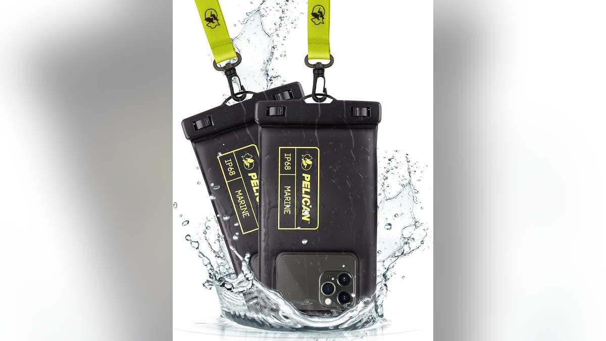 Keep your phone safe and on you during water play with this trendy pouch,