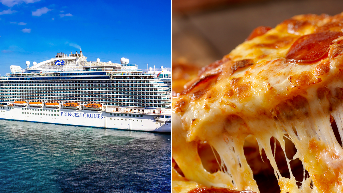 Cruise ship and pizza