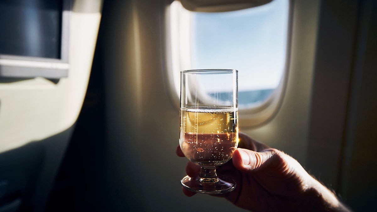 Champagne on a plane